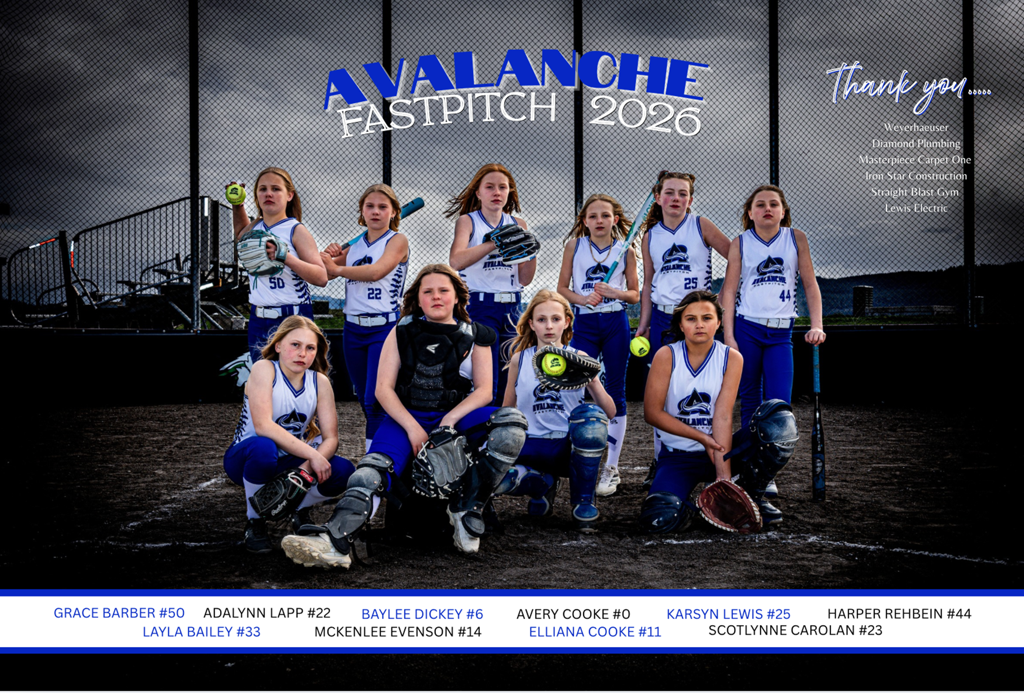Local kids softball team sponsored by Masterpiece Carpet One in Kalispell, MT