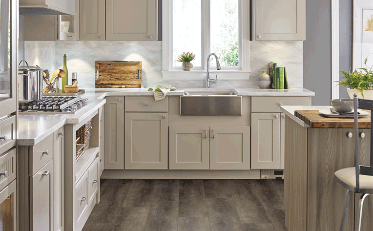 luxury vinyl plank flooring in kitchen